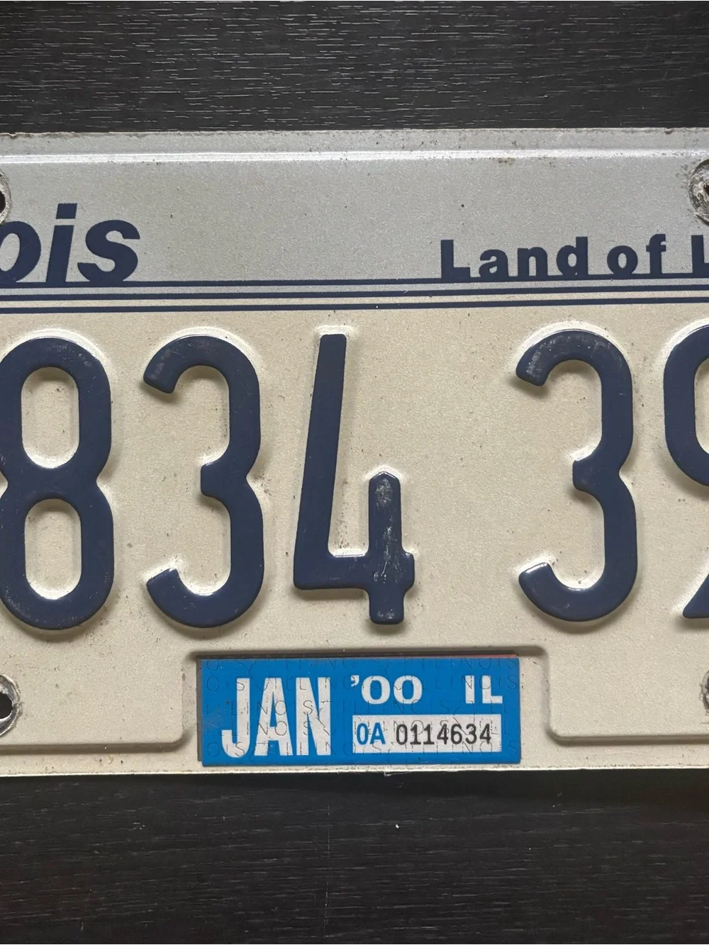 Vintage Style Blue and Cream License Plate Wall Decor - Unbranded